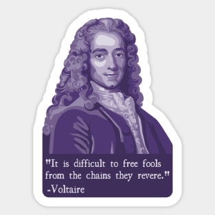Voltaire Portrait And Quote Sticker